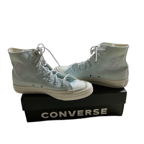 Converse Shoes - Converse Women's High-Top Sneakers - light blue- glacier blue